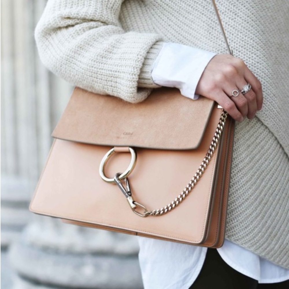 CHLOÉ Faye Handbag in beige cream